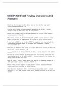 NEIEP 200 Final Review Questions And Answers