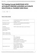 TCI Training Cornell QUESTIONS WITH ACCURATE VERIFIED ANSWERS &lpar;ACCURATE SOLUTIONS&rpar; A&plus; PASSED&excl;&excl; 2025 EXAM