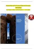 Solution Manual for Financial Statement Analysis&comma; 13th Edition By Charles H&period; Gibson