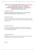 TEXAS ALL LINES ADJUSTER EXAM 2025&vert;ACTUAL 280&plus; QUESTIONS AND 100&percnt; VERIFIED ANSWERS&vert;ALREADY GRADED A&plus;&vert;TEXAS ALL LINES ADJUSTER 2025-2026