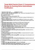 Texas NHA Practice Exam 2&colon; Comprehensive Review for Nursing Home Administrator Certification