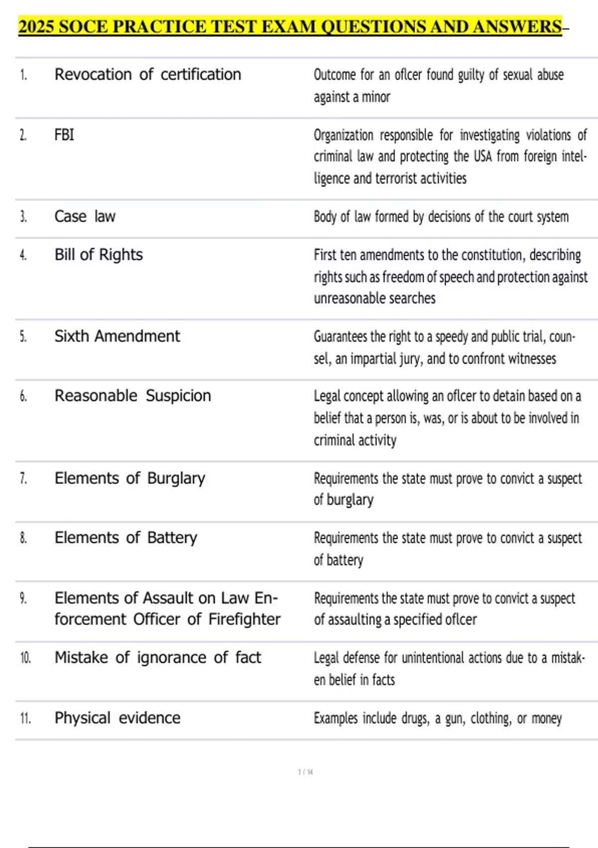 Soce Questions 2025 SOCE PRACTICE TEST EXAM QUESTIONS AND ANSWERS - SOCE - Stuvia US