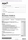 Actual 2024 AQA GCSE RELIGIOUS STUDIES B 8063&sol;2A Paper 2A Question Paper &plus; Mark Scheme Actual 2024 AQA GCSE RELIGIOUS STUDIES B 8063&sol;2A Paper 2A Perspectives on faith &lpar;themes&rpar; Merged Question Paper &plus; Mark Scheme