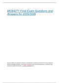 MCB4271 Final Exam Questions and  Answers for 2025&sol;2026 
