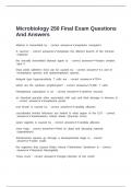 Microbiology 250 Final Exam Questions And Answers