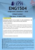ENG1504 Assignment 2 &lpar;ANSWERS&rpar; Semester 1 2026 - DISTINCTION GUARANTEED