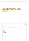 WSU PSYCHOLOGY 372 EXAM 4 QUESTIONS & ANSWERS 100&percnt; CORRECT&excl;&excl;