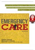 TEST BANK for Emergency Care 13th Edition by Daniel Limmer&comma; Michael F&period; O'Keefe and Edward T&period; Dickinson&comma; All Chapters 1 - 41 Covered  newest edition 