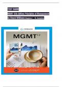 TEST BANK MGMT 12th Edition Principles of Management by Chuck Williams Chapters 1-18, Complete newest edition updated 2025