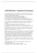 NUR1460 Exam 1 Questions And Answers
