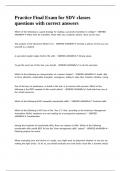 Practice Final Exam for SDV classes questions with correct answers&period;