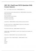 SDV 101- Final Exam NOVA Questions With Correct Answers