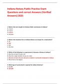 Indiana Notary Public Practice Exam  Questions and correct Answers &lpar;Verified  Answers&rpar; 2025