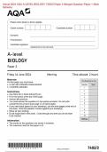 Actual 2024 AQA A-LEVEL BIOLOGY 7402&sol;2 Paper 2 Merged Question Paper &plus; Mark Scheme Actual 2024 AQA A-LEVEL BIOLOGY 7402&sol;2 Paper 2 Merged Question Paper &plus; Mark Scheme