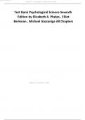Test Bank Psychological Science Seventh Edition by Elizabeth A&period; Phelps &comma; Elliot Berkman &comma; Michael Gazzaniga All Chapters