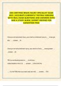 CBIS CERTIFIED BRAIN INJURY SPECIALIST EXAM  2025 &vert; ACCURATE CURRENTLY TESTING VERSIONS  WITH REAL EXAM QUESTIONS AND ANSWERS WITH   AND A STUDY GUIDE &vert; EXPERT VERIFIED FOR  GARANTEED PASS