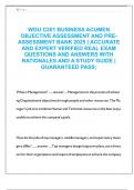 WGU C201 BUSINESS ACUMEN  OBJECTIVE ASSESSMENT AND PRE ASSESSMENT BANK 2025 &vert; ACCURATE  AND EXPERT VERIFIED REAL EXAM  QUESTIONS AND ANSWERS WITH  RATIONALES AND A STUDY GUIDE &vert;  GUARANTEED PASS&semi; 