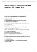 Hawaii Substitute Teacher Course Exam Questions and Answers 2025