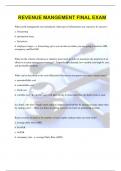 REVENUE MANGEMENT FINAL EXAM