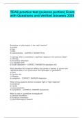 TEAS practice test &lpar;science portion&rpar; Exam with Questions and Verified Answers 2025&period;
