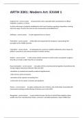 ARTH 3301&colon; Modern Art&colon; EXAM 1 Review Questions With Multiple  Choices And Verified Answers&period;