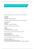 ATI TEAS Nursing Entrance Exam with Questions and Correct Answers 2025&period;