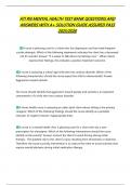 ATI RN MENTAL HEALTH TEST BANK QUESTIONS AND ANSWERS WITH A&plus; SOLUTION GUIDE ASSURED PASS 2025&sol;2026
