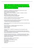 NUR 106 MOD A Study Guide Exam 1 - Wallace Community College Questions with Correct Answers