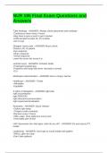NUR 195 Final Exam Questions and Answers
