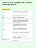 Georgia Real Estate Exam Study Guide &sol; Questions with Definitive Solutions&period;