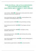 NURS 221 FINAL &vert; 185 ACTUAL QUESTIONS AND ANSWERS WITH COMPLETE SOLUTIONS 100&percnt; CORRECT &vert; NEW UPDATE 2025 