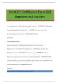 AGACNP Certification Exam 2025 Questions and Answers