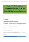 Final MN 650 Specialized Pharmacology for the AGACNP Exam 2025 Questions and Answers