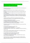 Pharmacology Exam &num;2 Practice Questions and Answers