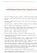 Certified Diabetes Educator Exam 1 Questions And Correct Answers