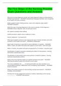 The Five Steps of the Nursing Process Exam Questions and Answers