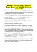 Nuisance Wildlife Control Operator Exam Questions With 100&percnt; Correct Answers&excl;&excl;&excl;