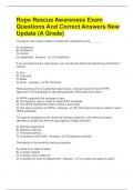 Rope Rescue Awareness Exam Questions And Correct Answers New Update &lpar;A Grade&rpar;