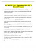 PA NWCO Exam Questions With 100&percnt; Solved Answers
