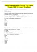 GA Nuisance Wildlife Control Test Latest Update With Complete Solutions