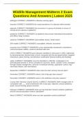 Wildlife Management Midterm 2 Exam Questions And Answers &vert; Latest 2025