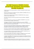 GA DNR Nuisance Wildlife Control permit Exam Questions And Answers Already Graded A&plus;