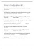 Construction Coordinator 2-3 Certification Review Exam Questions And Answers Verified Solutions&period;