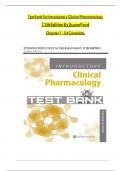 Introductory Clinical Pharmacology 12th Edition Test Bank by Susan Ford Chapters 1-54&vert; Latest Practice Exam 100&percnt; Veri&filig;ed Answers