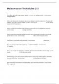 Maintenance Technician 2-3 Certification Exam Examples Questions And Answers Solved&period;