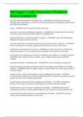 Michigan Credit Insurance Producer Exam Graded A&plus;