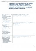 IAHSS BASIC TRAINING FOR HEALTHCARE SECURITY  OFFICERS ACTUAL EXAM 2025 NEWEST  VERSION WITH UPDATED QUESTIONS AND  ACCURATE DETAILED ANSWERS VERIFIED  ANSWERS ALREADY GRADED A&plus;