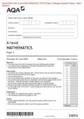 Actual 2024 AQA A-level MATHEMATICS 7357/3 Paper 3 Merged Question Paper + Mark Scheme Actual 2024 AQA A-level MATHEMATICS 7357/3 Paper 3 Merged Question Paper + Mark Scheme