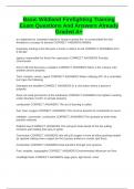 Basic Wildland Firefighting Training Exam Questions And Answers Already Graded A+