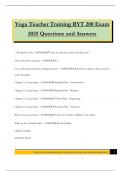 Yoga Training Teacher Bundled Exams Questions and Answers 100&percnt; Pass &vert;Verified and Updated 